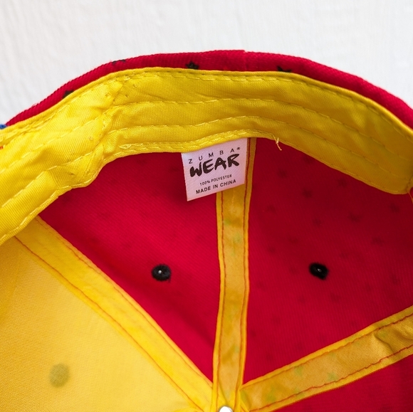 ZUMBA Wear Red Blue Yellow Snap Back Adjustable Hat Cap - Picture 4 of 6